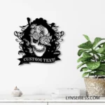 Retro Vintage Metal Sign Personalized Sugar Skull Lover Name 1