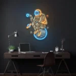 Retro Vintage Neon Sign Astronaut Coffee Artwork 1