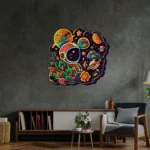 Retro Vintage Neon Sign Astronaut Plant Universe 1