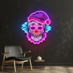 Retro Vintage Neon Sign Clown Skull 1