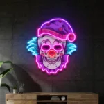 Retro Vintage Neon Sign Clown Skull 1