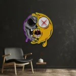 Retro Vintage Neon Sign Dead Emoji Skull 1