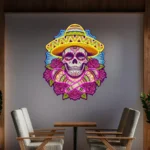 Retro Vintage Neon Sign Mexican Dia De Los Muertos Skull Artwork Led 1
