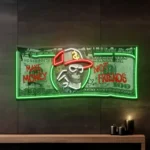 Retro Vintage Neon Sign Money Power Make Money Not Friends 1
