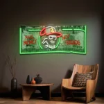 Retro Vintage Neon Sign Money Power Make Money Not Friends 1