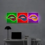 Retro Vintage Neon Sign Pop Art Lips 1