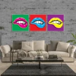 Retro Vintage Neon Sign Pop Art Lips 1