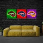 Retro Vintage Neon Sign Pop Art Lips 1