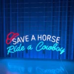 Retro Vintage Neon Sign Save A Horse Ride A Cowboy Led 1