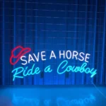 Retro Vintage Neon Sign Save A Horse Ride A Cowboy Led 1