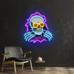 Retro Vintage Neon Sign Skull Hole 1