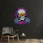 Retro Vintage Neon Sign Skull Hole 1