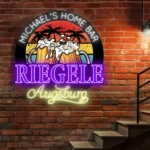 Riegele Neon Sign Custom Beer Foam Toast 1