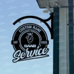 Saab Metal Sign Bespoke Logo Metal Hanging Sign Car Garage Decor 1