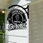 Saab Metal Sign Bespoke Logo Metal Hanging Sign Car Garage Decor 1