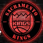 Sacramento Kings Metal Sign Kings Crown Ball 1