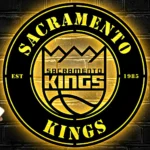 Sacramento Kings Metal Sign Kings Crown Ball 1