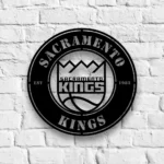 Sacramento Kings Metal Sign Kings Crown Ball 1