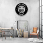 Sacramento Kings Metal Sign Kings Crown Ball 1