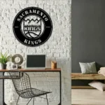 Sacramento Kings Metal Sign Kings Crown Ball 1
