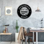 Sacramento Kings Metal Sign Kings Crown Ball 1