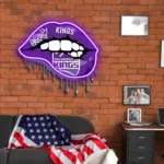 Sacramento Kings Neon Sign Dripping Lips 1