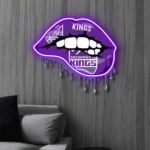 Sacramento Kings Neon Sign Dripping Lips 1