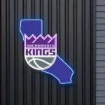 Sacramento Kings Neon Sign Nba California State Map 1