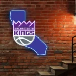 Sacramento Kings Neon Sign Nba California State Map 1
