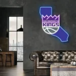 Sacramento Kings Neon Sign Nba California State Map 1