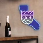 Sacramento Kings Neon Sign Nba California State Map 1