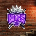 Sacramento Kings Neon Sign Royal Hoops Crest 1
