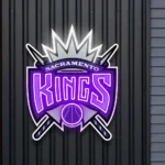 Sacramento Kings Neon Sign Royal Hoops Crest 1
