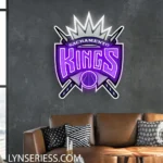 Sacramento Kings Neon Sign Royal Hoops Crest 1