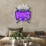 Sacramento Kings Neon Sign Royal Hoops Crest 1