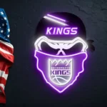 Sacramento Kings Neon Sign Skull 1