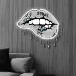 San Antonio Spurs Neon Sign Dripping Lips 1
