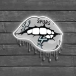 San Antonio Spurs Neon Sign Dripping Lips 1