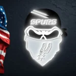 San Antonio Spurs Neon Sign Skull 1