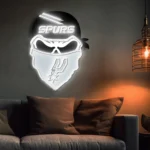 San Antonio Spurs Neon Sign Skull 1