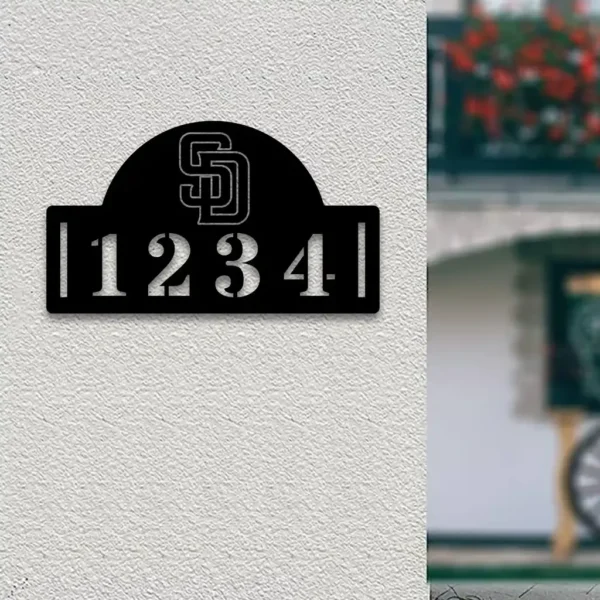 San Diego Padres Metal Sign Mlb Metal House Number Sign 1