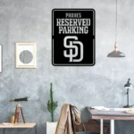 San Diego Padres Metal Sign Reserved Parking 1