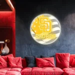 San Diego Padres Neon Sign Us Flag Acrylic 1