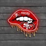 San Francisco 49ers Neon Sign Dripping Lips 1