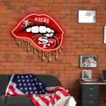 San Francisco 49ers Neon Sign Dripping Lips 1