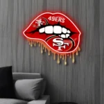 San Francisco 49ers Neon Sign Dripping Lips 1