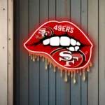 San Francisco 49ers Neon Sign Dripping Lips 1