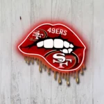San Francisco 49ers Neon Sign Dripping Lips 1