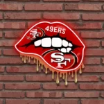 San Francisco 49ers Neon Sign Dripping Lips 1