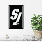 San Jose Sharks Metal Sign S7 Monogram 1